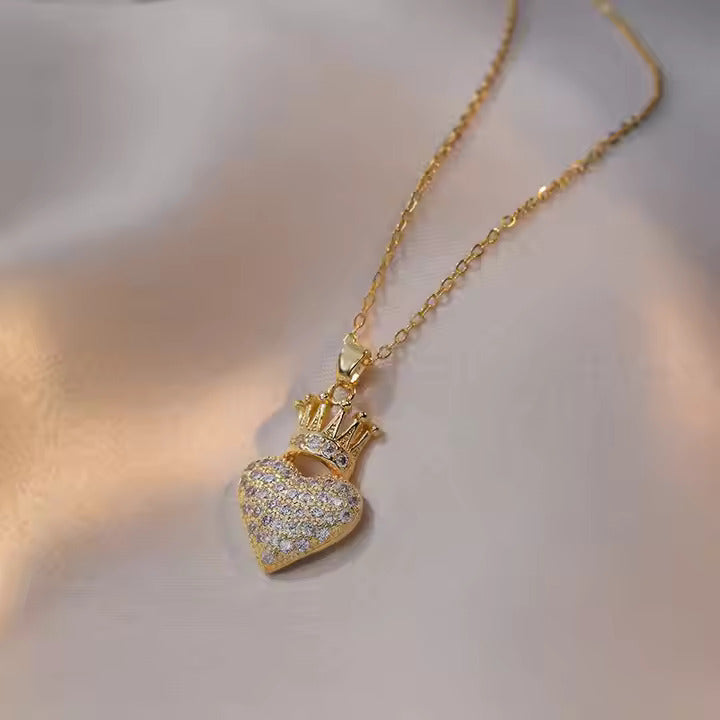 Crowned Heart Pendant Necklace
