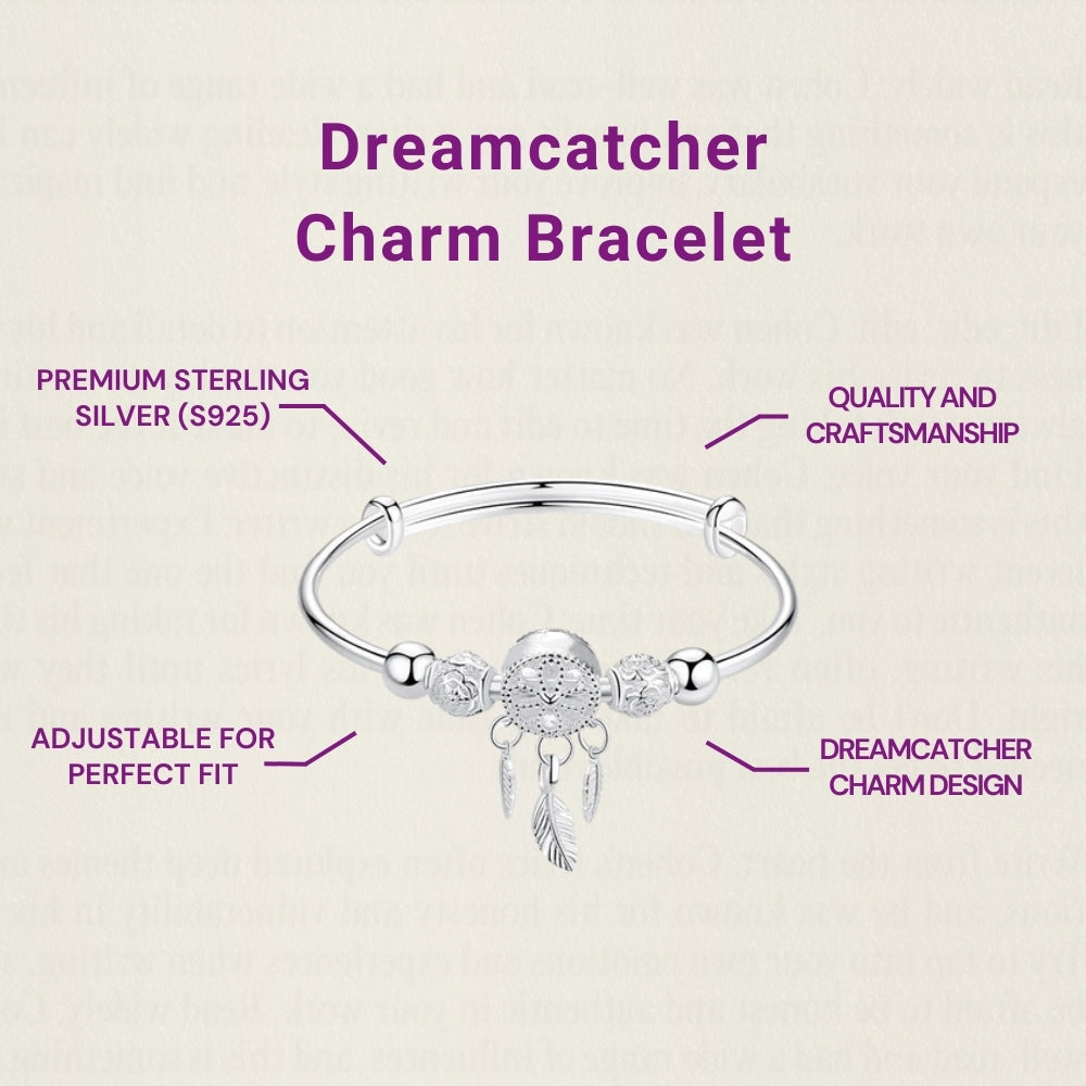 Sterling Silver Dreamcatcher Bangle