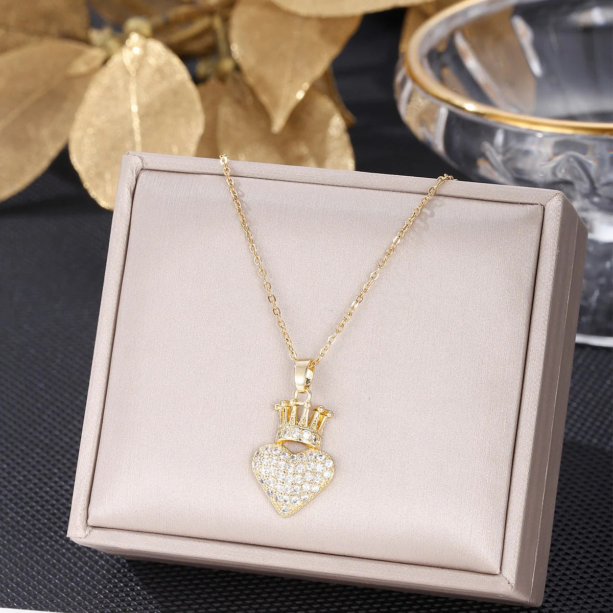 Crowned Heart Pendant Necklace