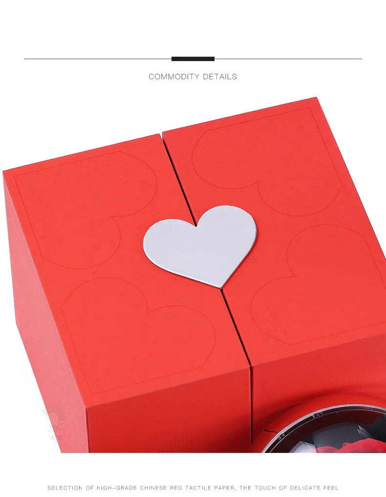 “I Love You in 100 Languages” Necklace with Eternal Rose Box