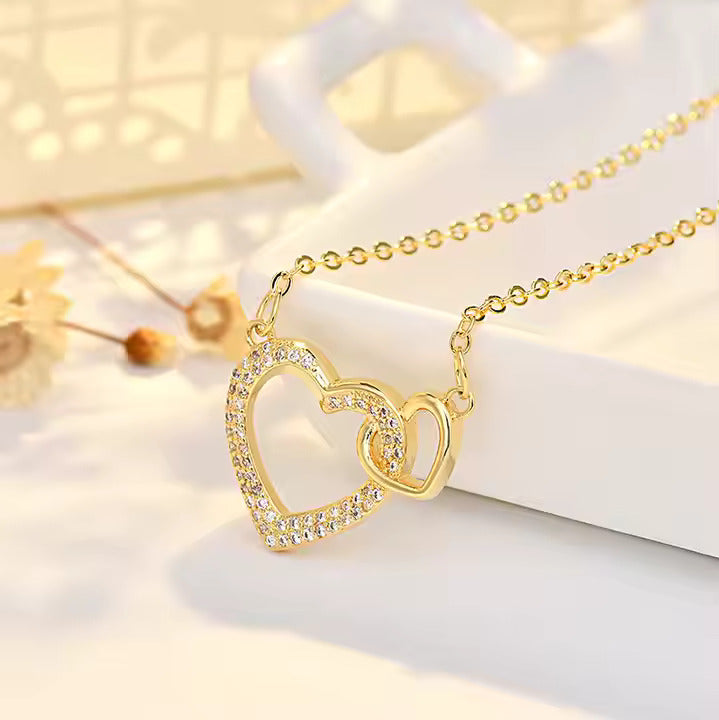 Double Heart Gold-Plated Necklace