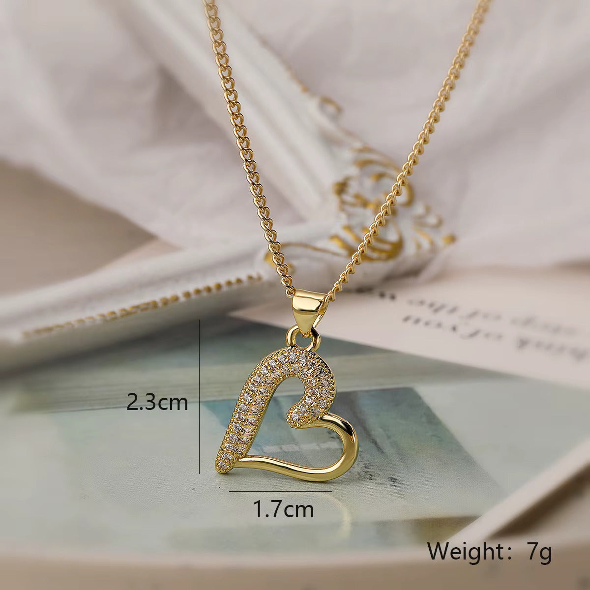 Elegant Curved Heart Pendant Necklace