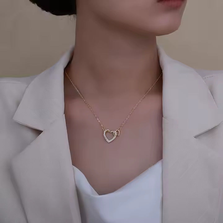 Double Heart Gold-Plated Necklace