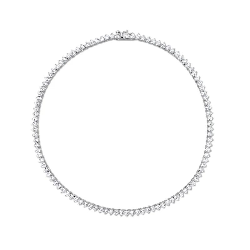 Heart Shaped Tennis Necklace