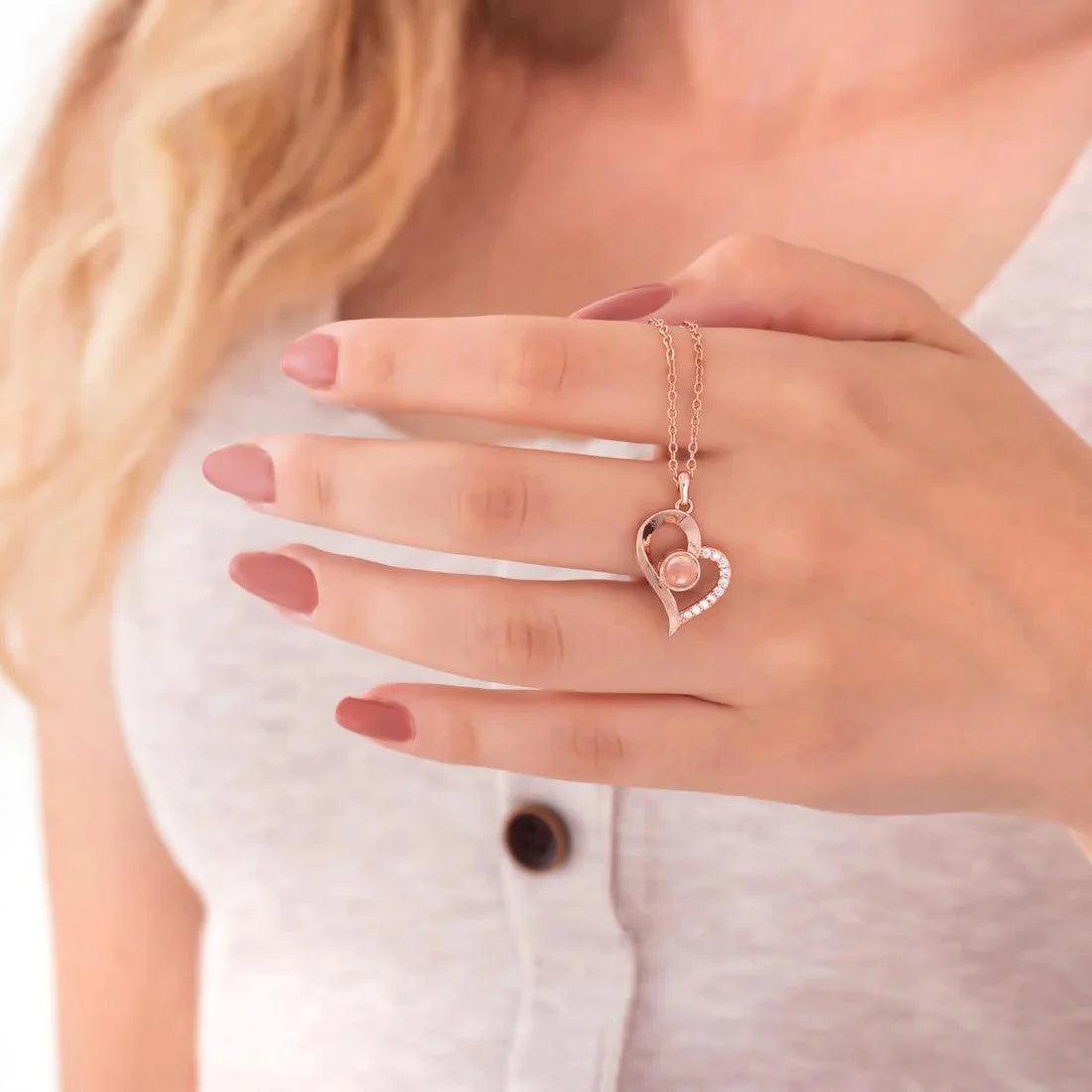 “I Love You in 100 Languages” Necklace with Eternal Rose Box