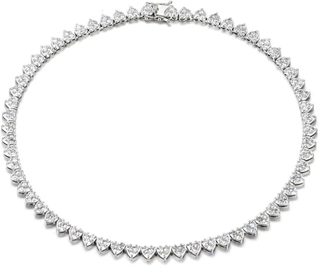 Heart Shaped Tennis Necklace