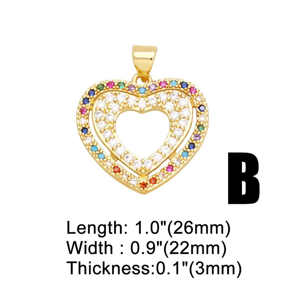 Radiant Rainbow Heart Pendant Necklace