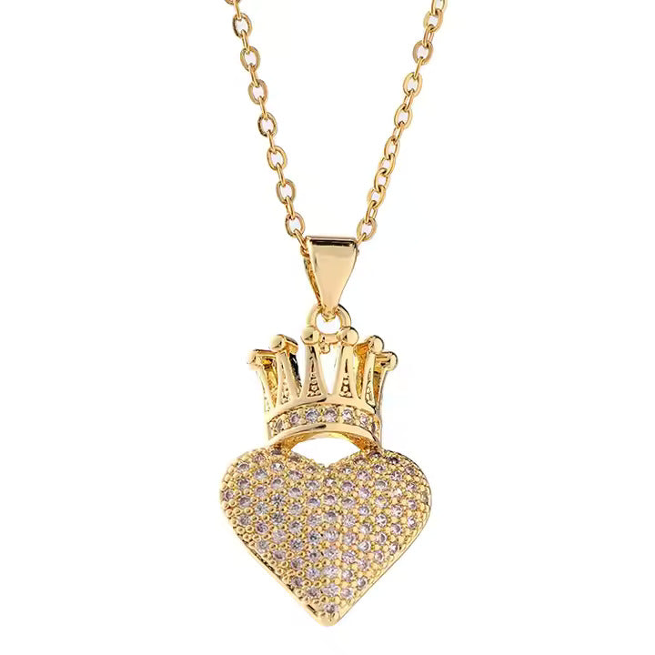 Crowned Heart Pendant Necklace