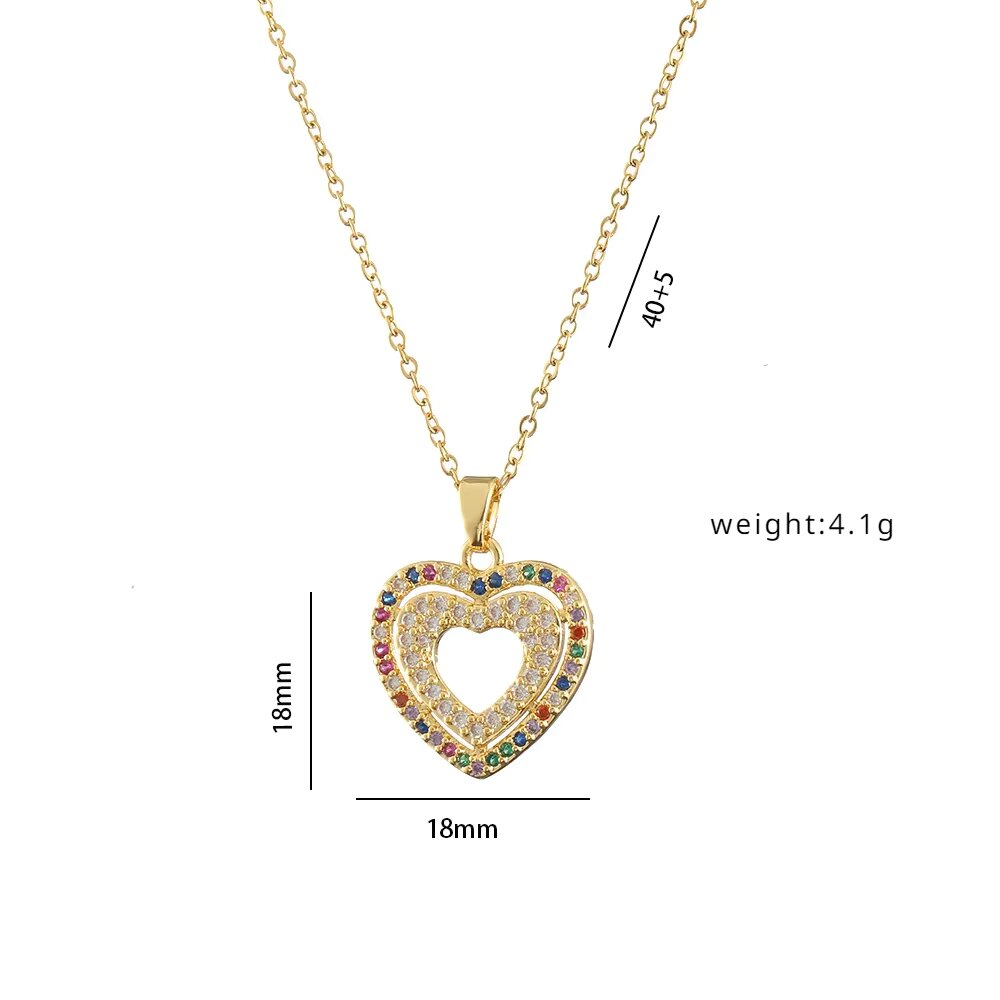 Radiant Rainbow Heart Pendant Necklace