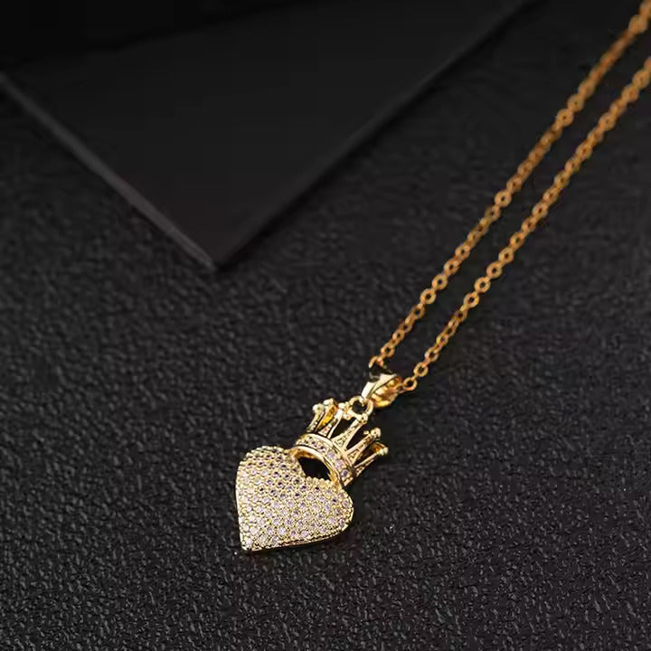 Crowned Heart Pendant Necklace