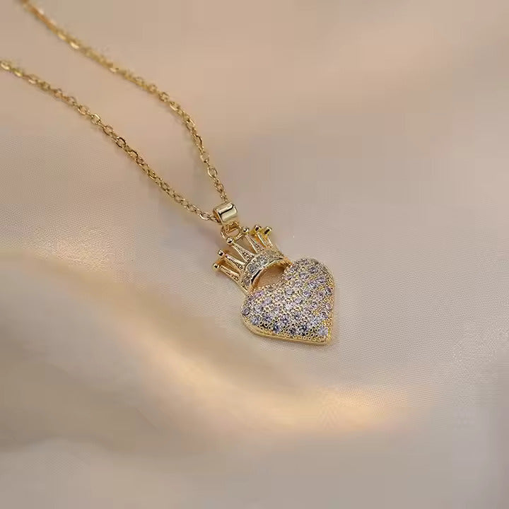 Crowned Heart Pendant Necklace