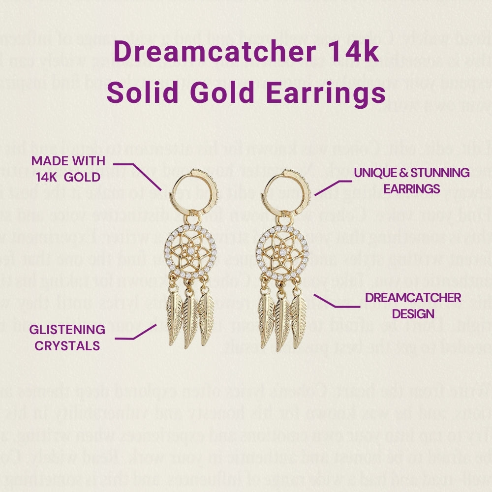 Golden Dreamcatcher Hoop Earrings