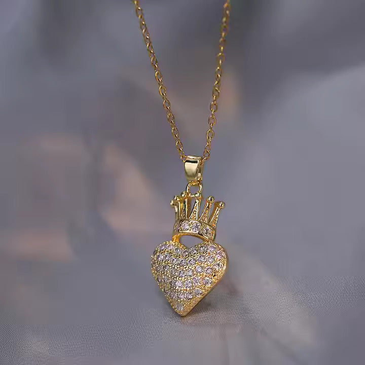 Crowned Heart Pendant Necklace