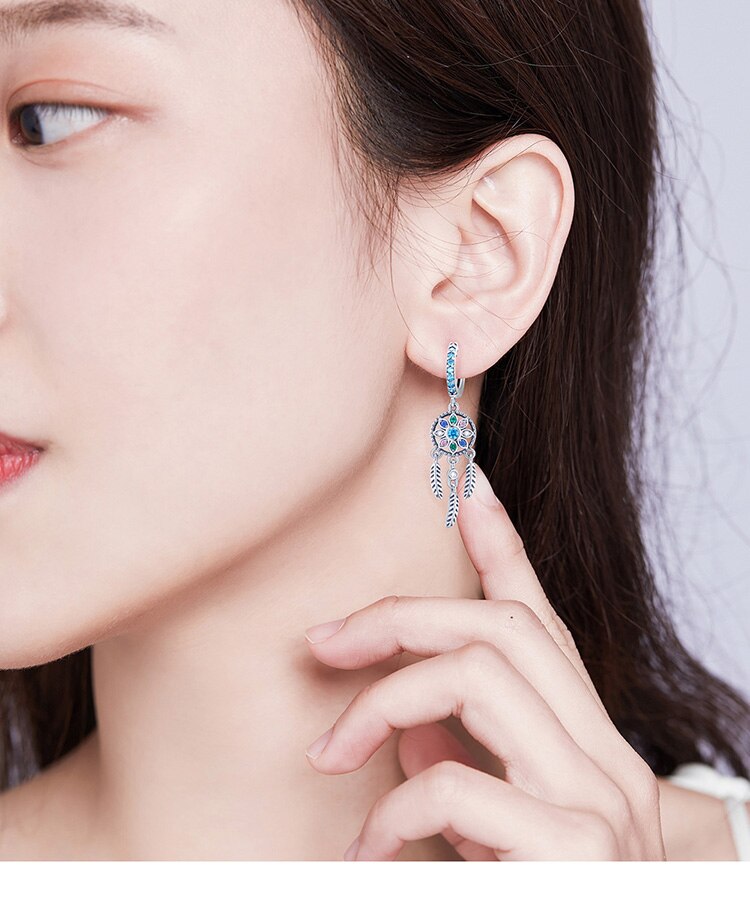 Sterling Silver Dreamcatcher Earrings