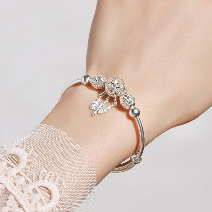 Sterling Silver Dreamcatcher Bangle