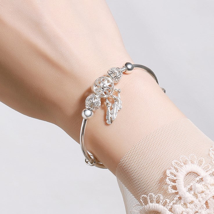 Sterling Silver Dreamcatcher Bangle