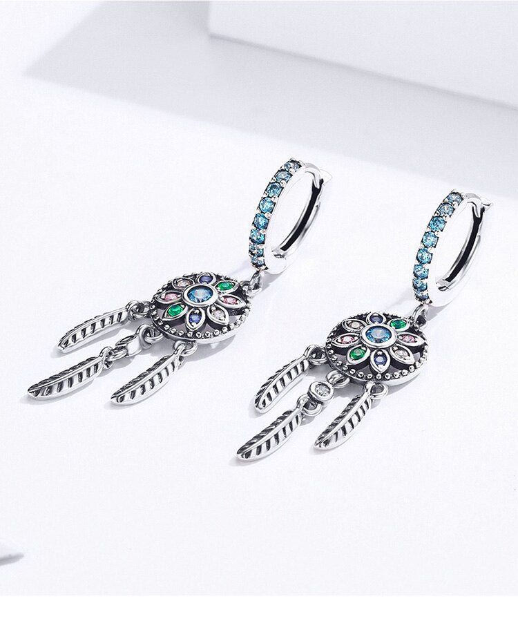 Sterling Silver Dreamcatcher Earrings