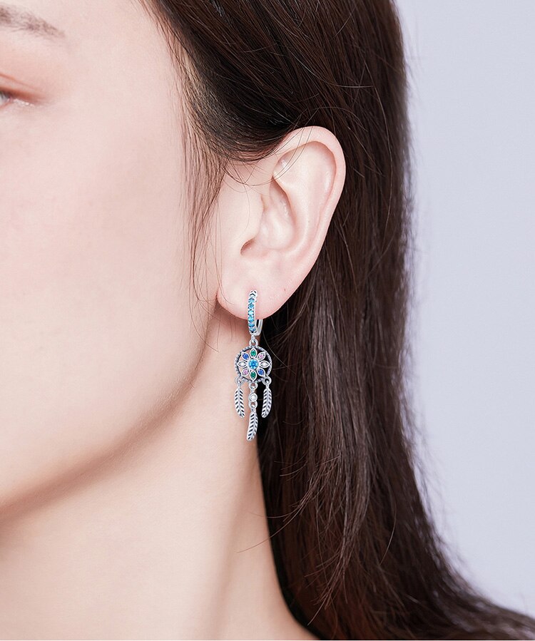 Sterling Silver Dreamcatcher Earrings
