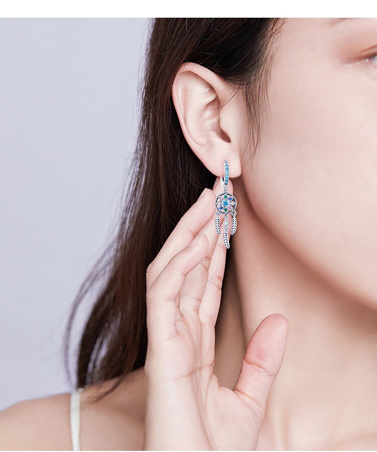 Sterling Silver Dreamcatcher Earrings