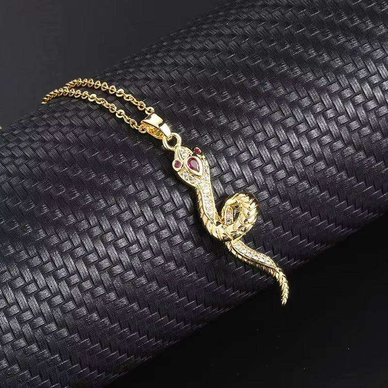 Gold-Plated Sterling Silver Snake Necklace