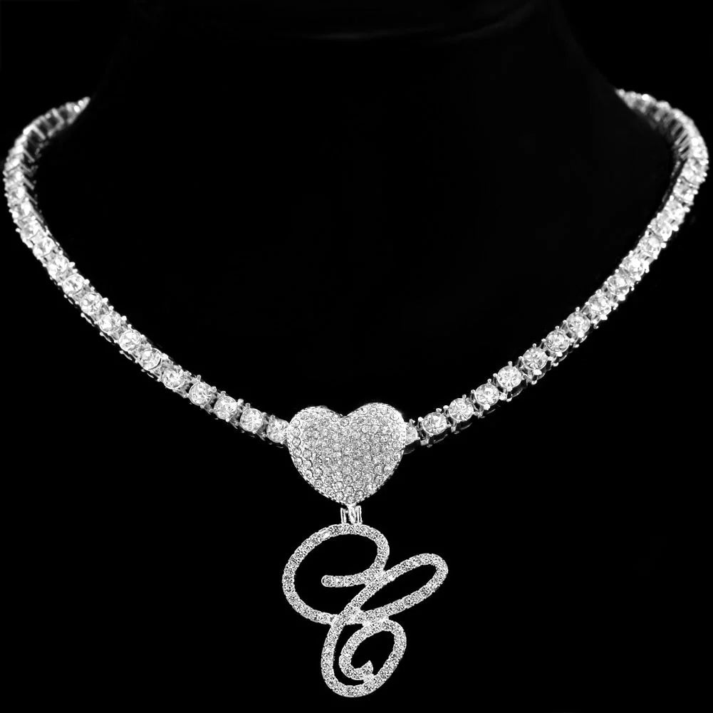 Personalized Letter Heart Pendant Necklace