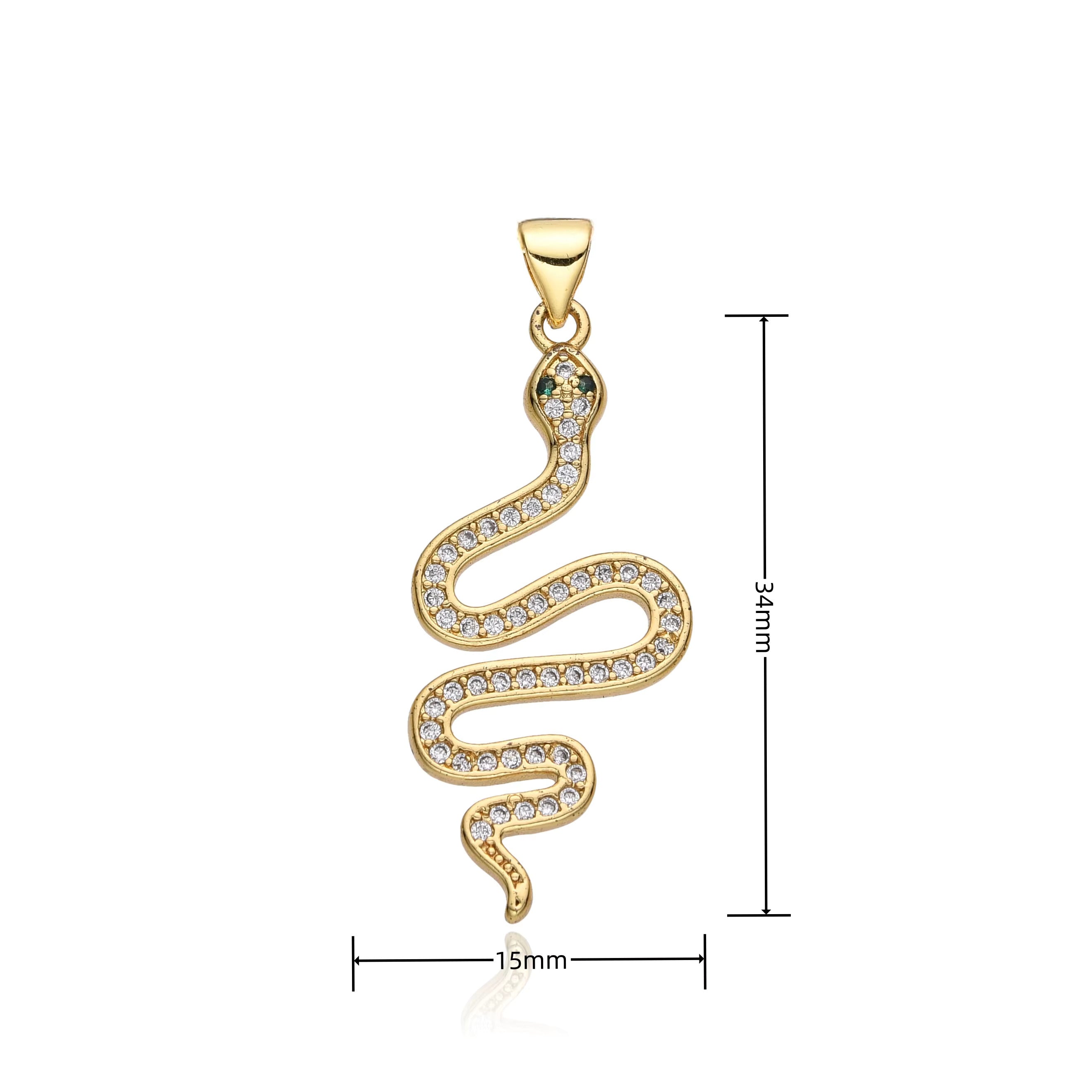 Golden Serpent Charm Necklace