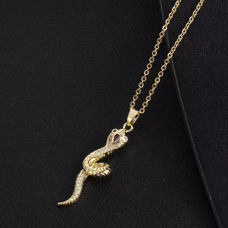 Gold-Plated Sterling Silver Snake Necklace