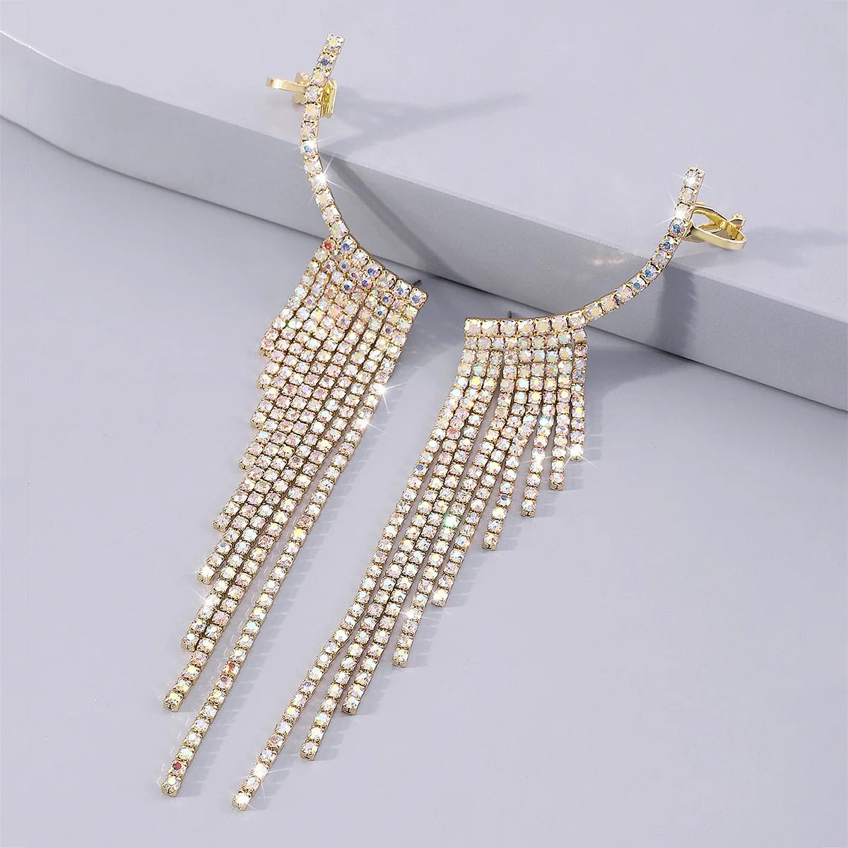 Celestial Cascade Rhinestone Earrings