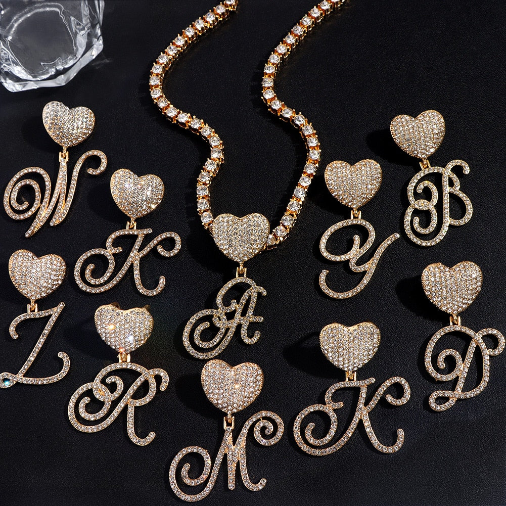 Personalized Letter Heart Pendant Necklace