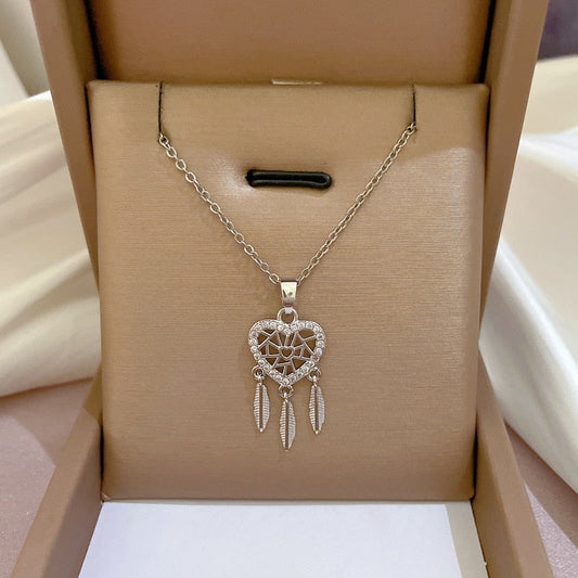 Dreamcatcher Crystal Charm Pendant Necklace