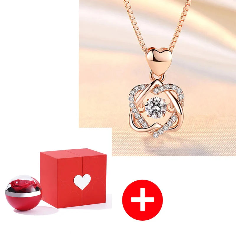 “I Love You in 100 Languages” Necklace with Eternal Rose Box