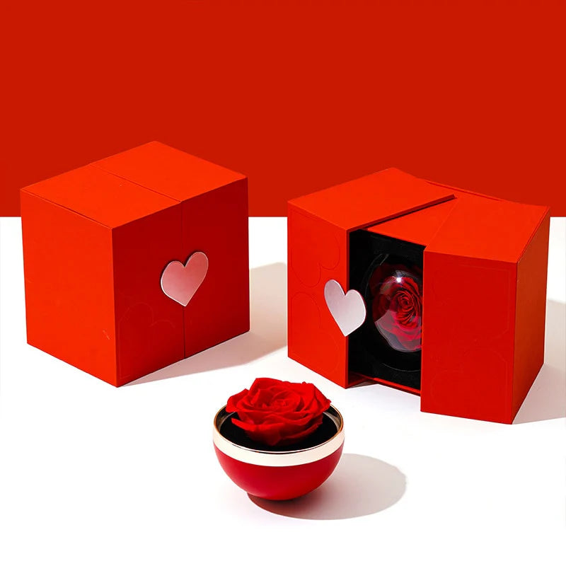 “I Love You in 100 Languages” Necklace with Eternal Rose Box