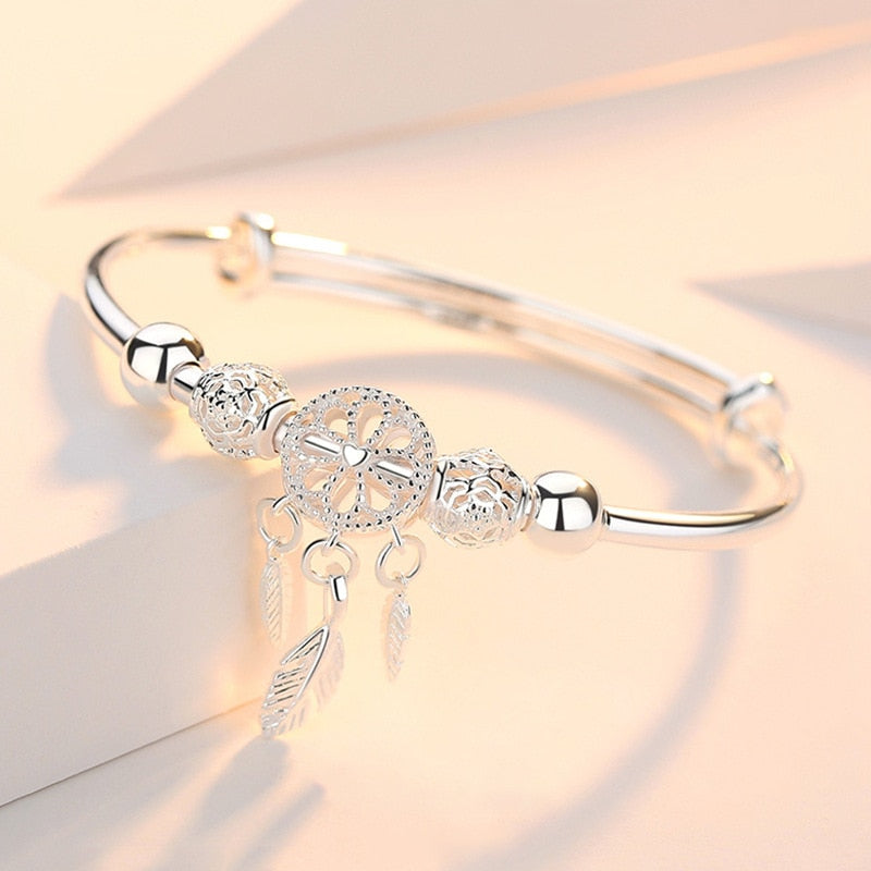 Sterling Silver Dreamcatcher Bangle