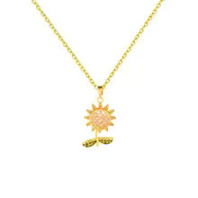 Sunflower Crystal Pendant Necklace