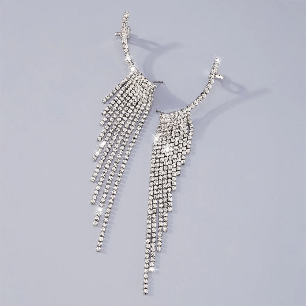 Celestial Cascade Rhinestone Earrings