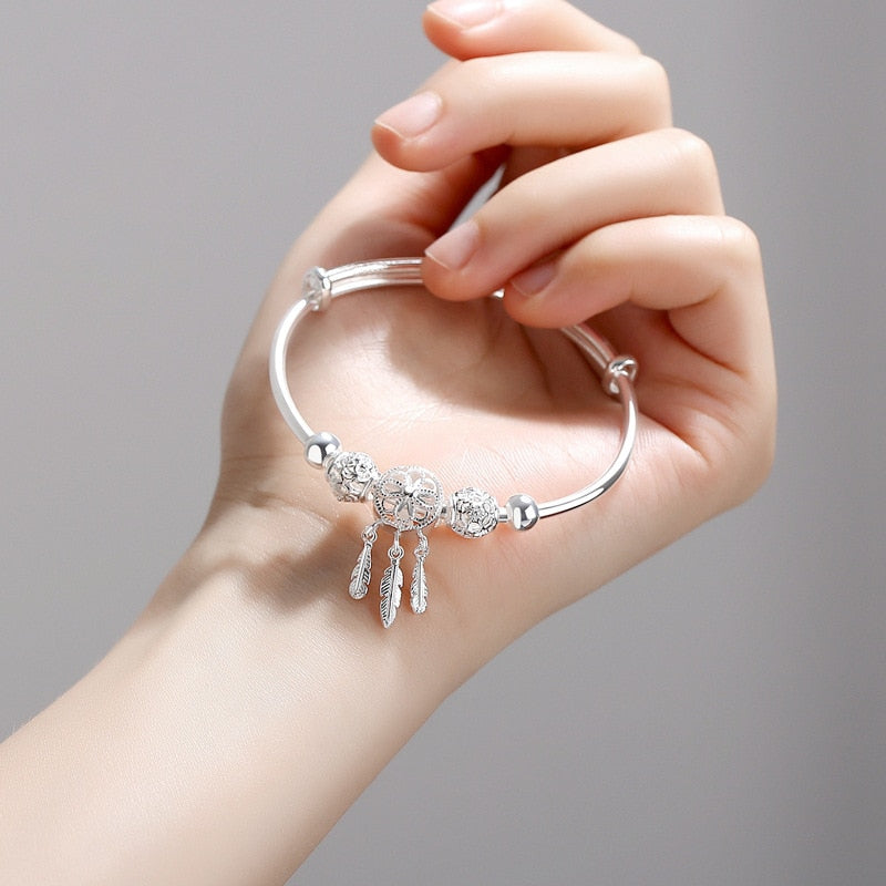 Sterling Silver Dreamcatcher Bangle