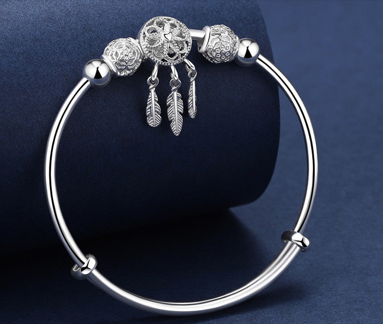 Sterling Silver Dreamcatcher Bangle
