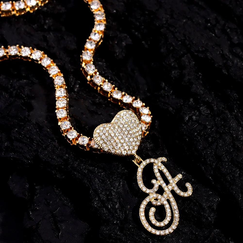 Personalized Letter Heart Pendant Necklace