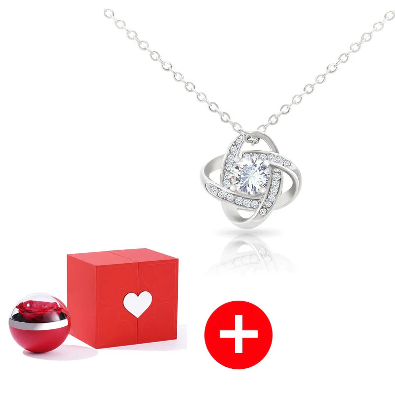“I Love You in 100 Languages” Necklace with Eternal Rose Box