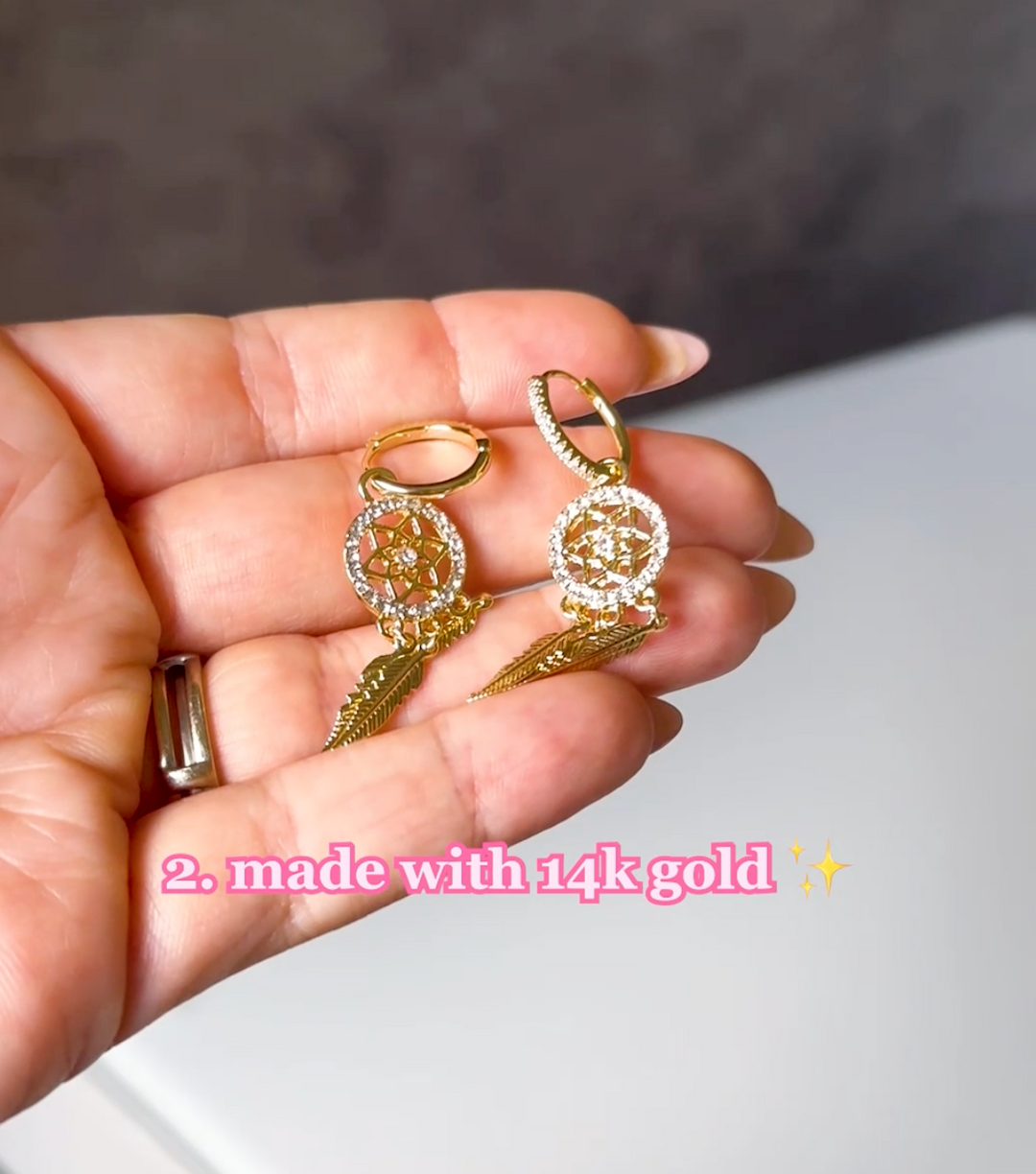Golden Dreamcatcher Hoop Earrings