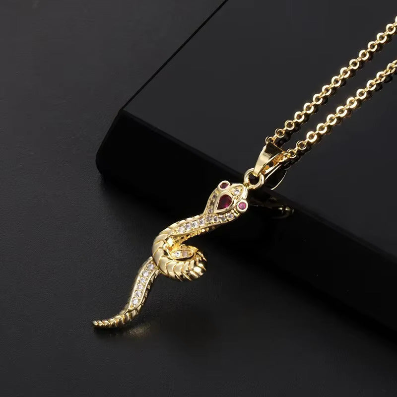 Gold-Plated Sterling Silver Snake Necklace
