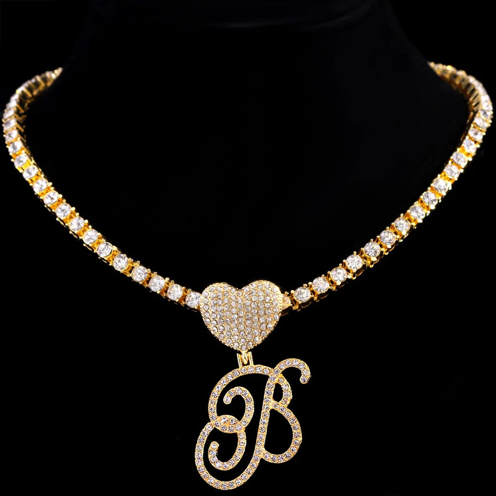 Personalized Letter Heart Pendant Necklace