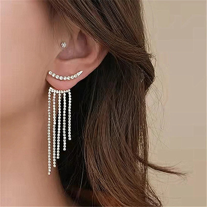 Dazzling Cascade Rhinestone Earrings