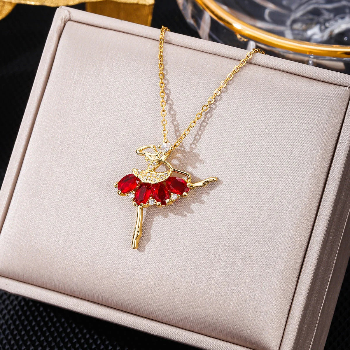 Red Ruby Ballerina Necklace