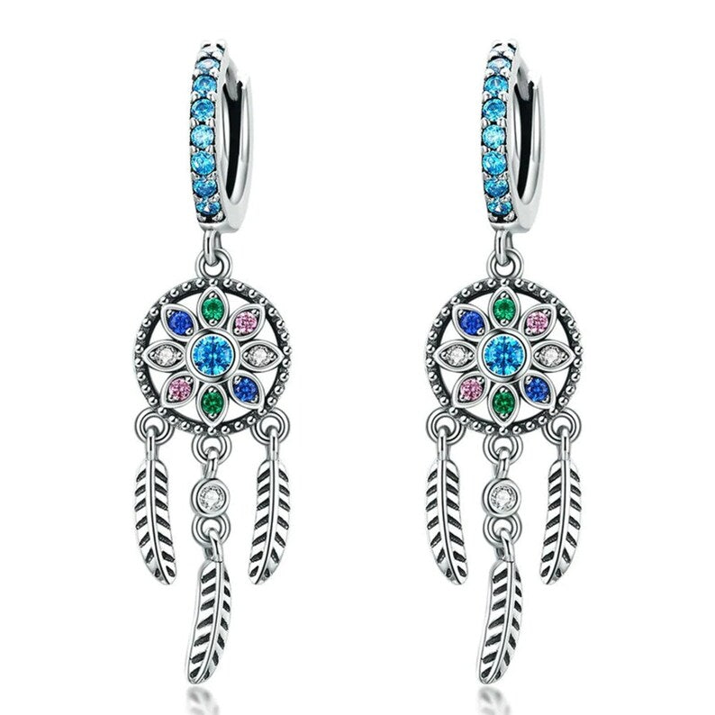 Sterling Silver Dreamcatcher Earrings