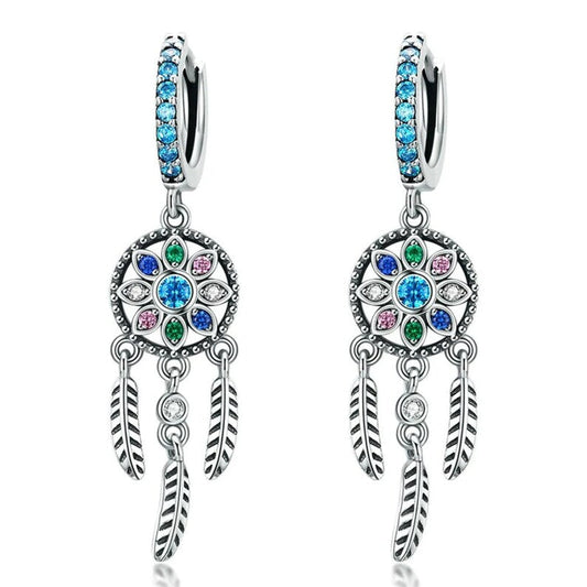 Sterling Silver Dreamcatcher Earrings