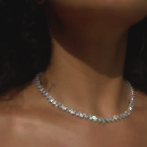 Heart Shaped Tennis Necklace