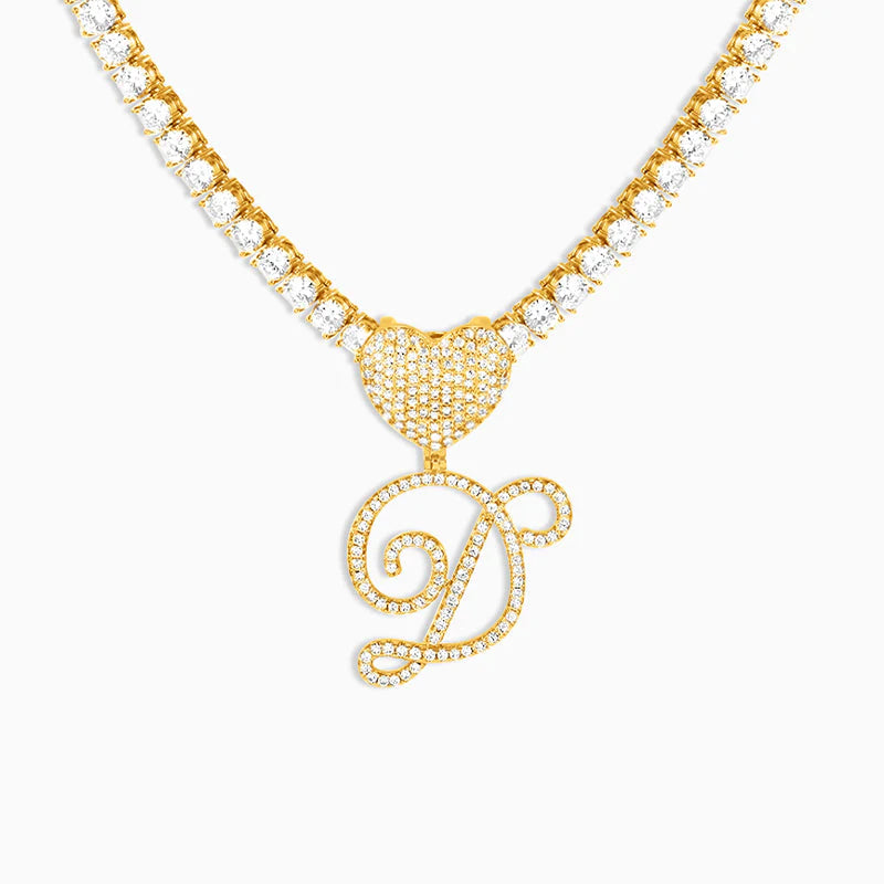Personalized Letter Heart Pendant Necklace
